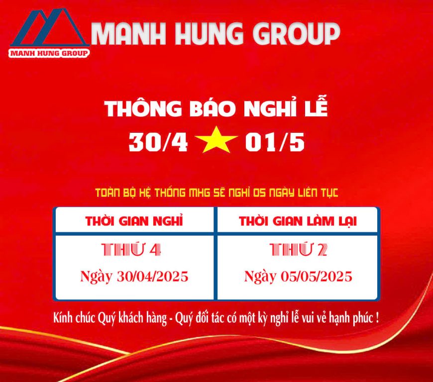MHG Thông Báo Lịch Nghỉ Lễ Giải Phóng Miền Nam 30/4 & Quốc Tế Lao Động 1/5 Năm 2025